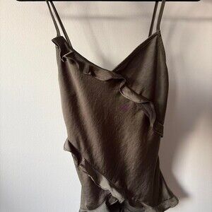 Olive Green Ruffle Cami Top 5150